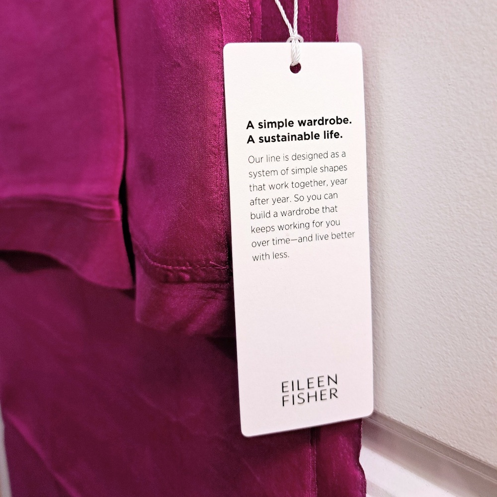 Eileen Fisher Washed Silk Scarf Grape - Picture 6 of 10